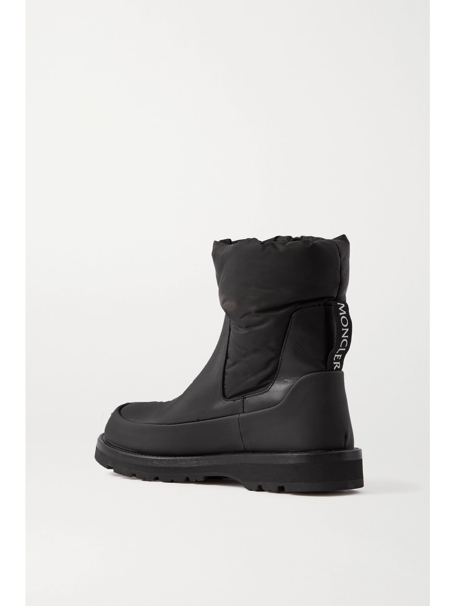 Rain Don't Care paneled leather and shell ankle boots Black - 3