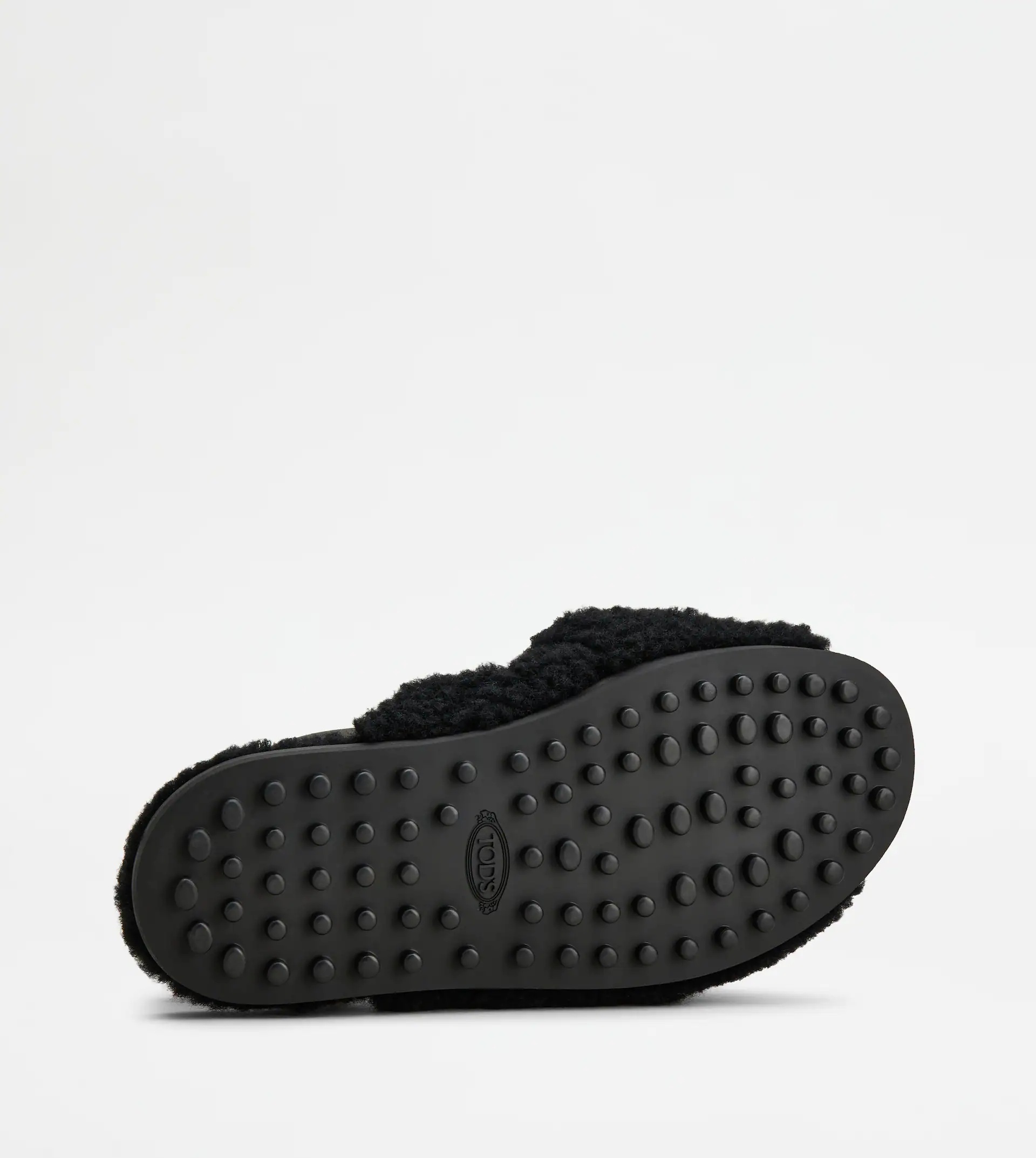 SANDALS IN LEATHER AND WOOL - BLACK - 3