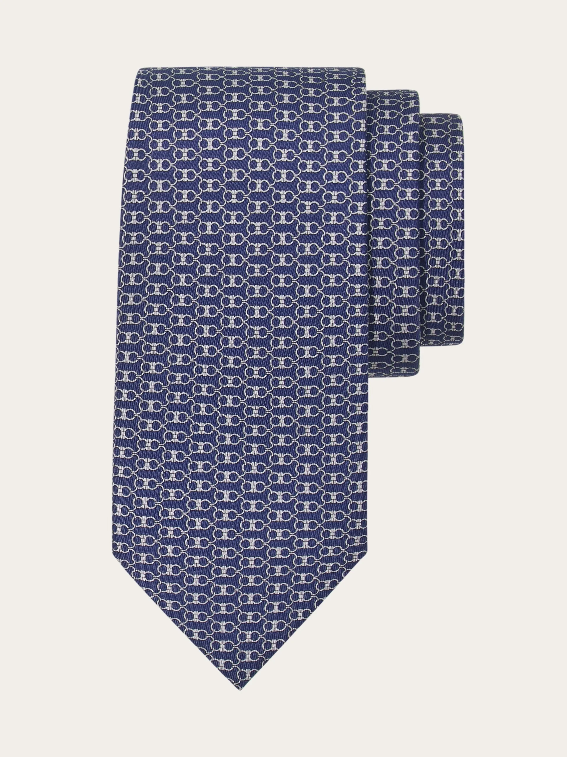 Gancini print silk tie - 1