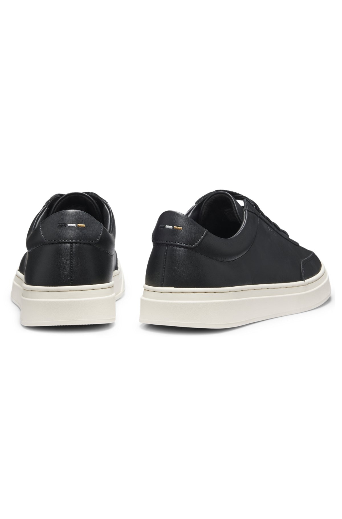 LEATHER TRAINERS WITH CONTRAST RUBBER OUTSOLE - 5