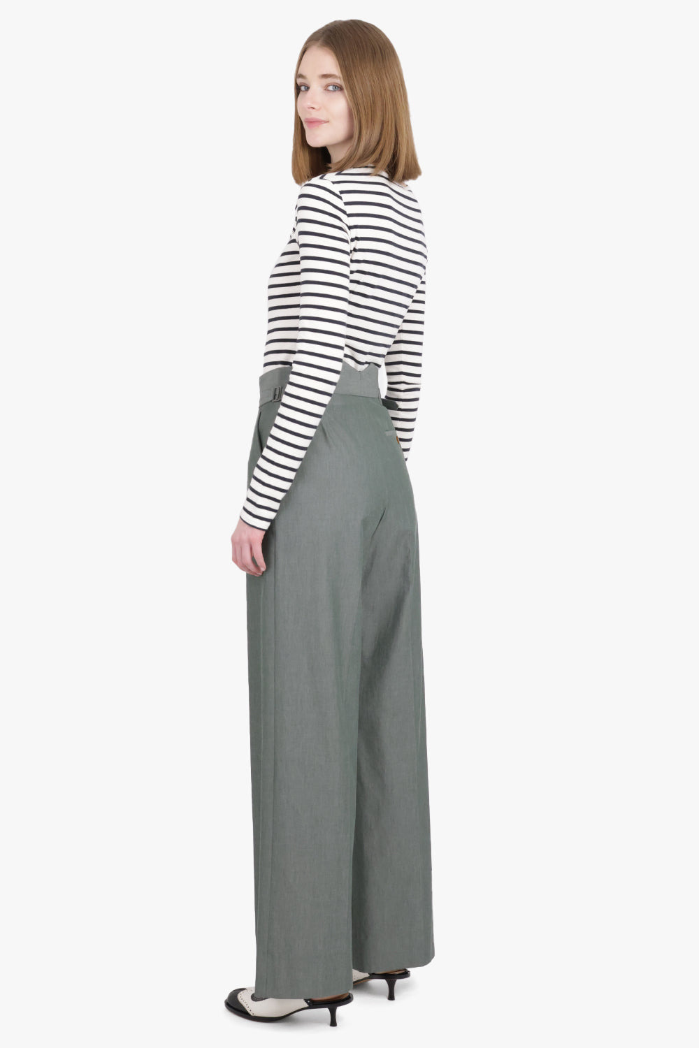 LAUREN WIDE LEG TAILORED PANT | GREEN - 4