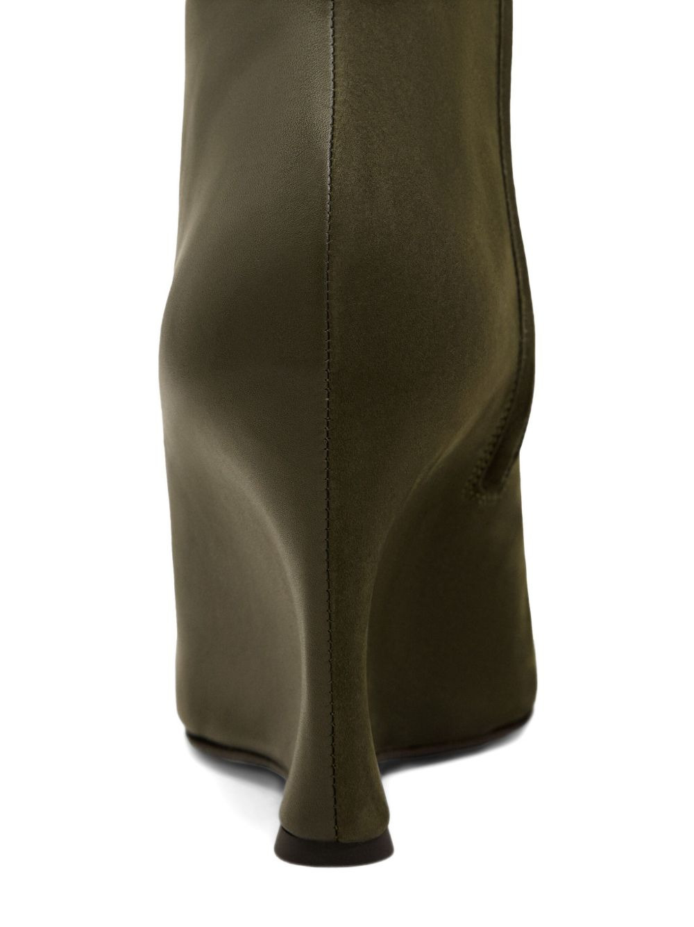 90mm wedge leather boots - 4