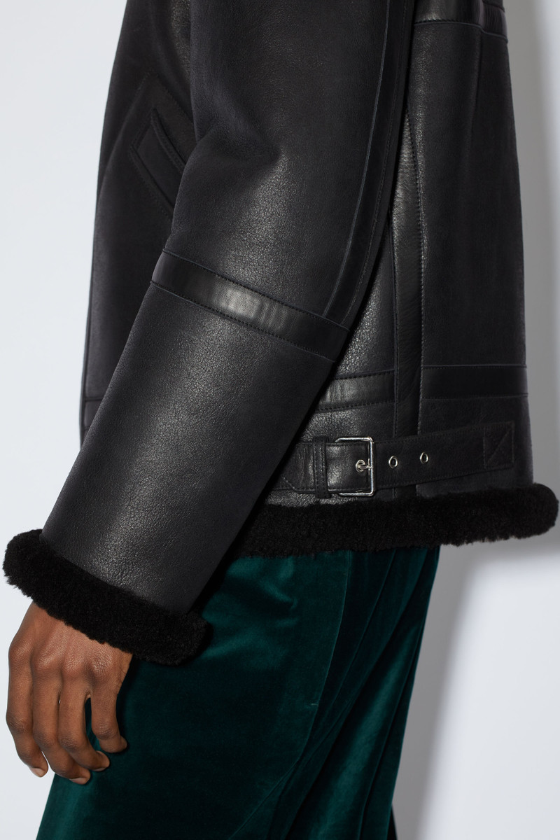 Shearling aviator jacket - Black 5