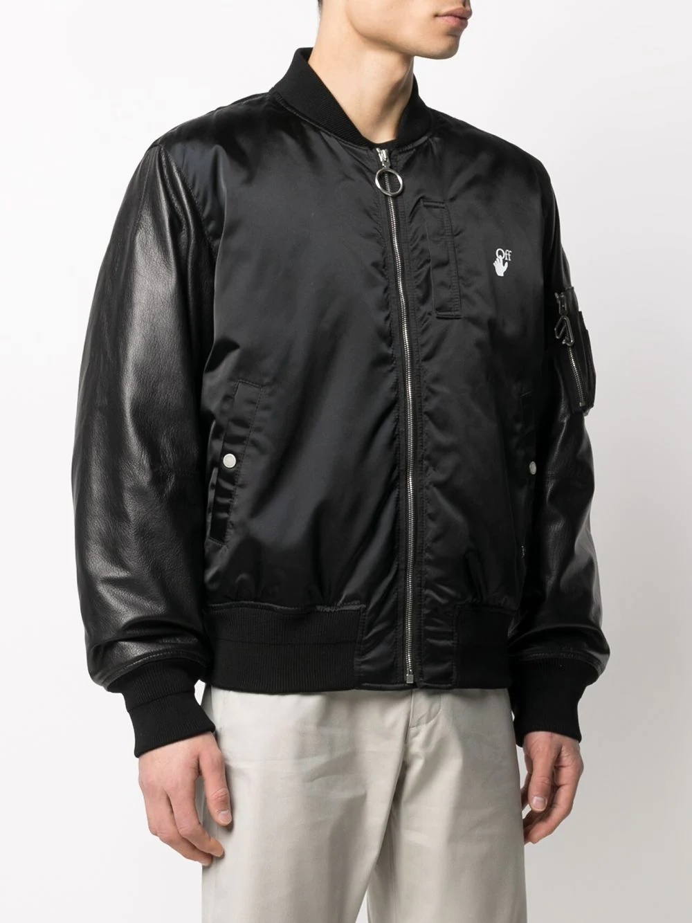 Hand Off logo bomber jacket - 3