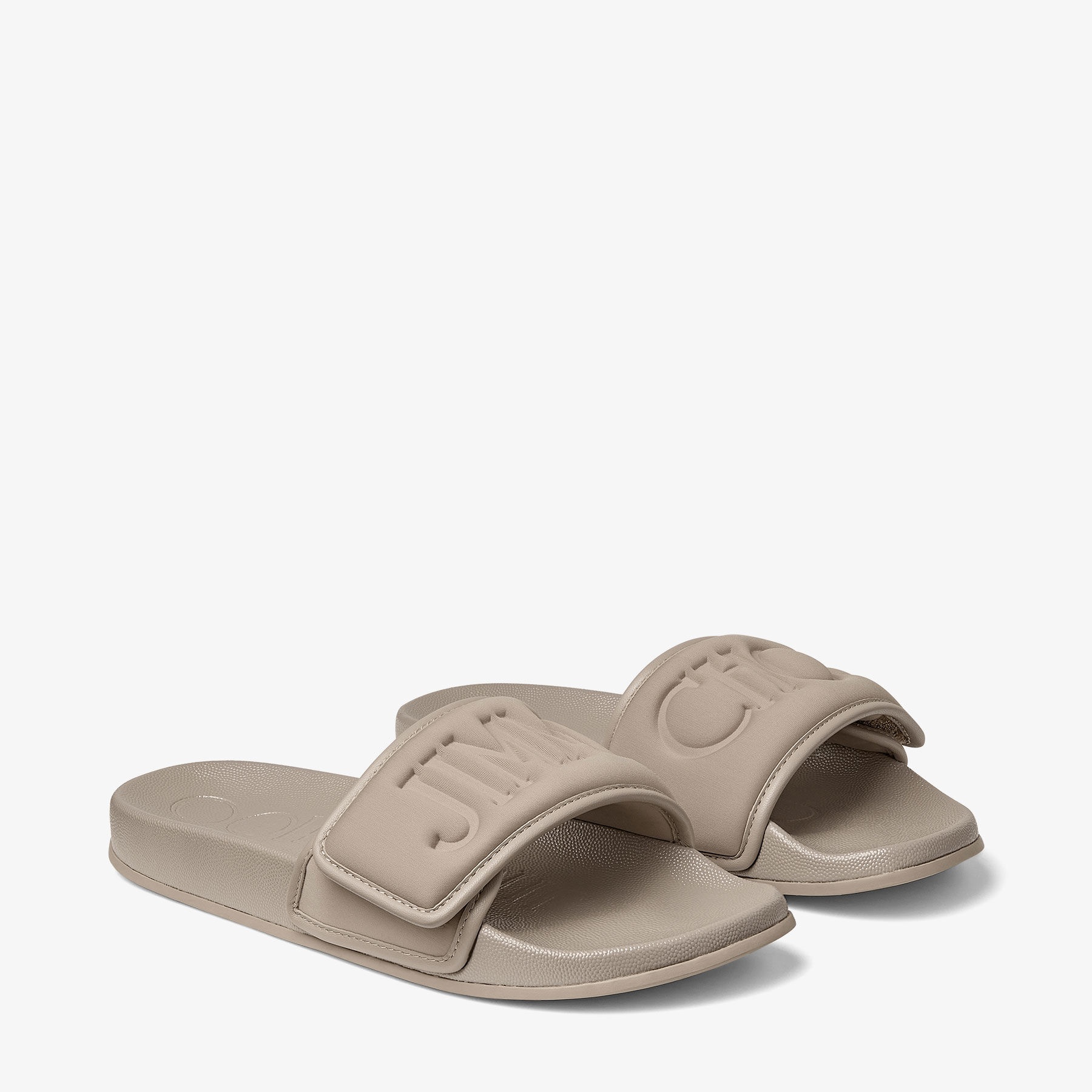Fitz/F
Taupe Puffed Logo Lycra Slides - 2