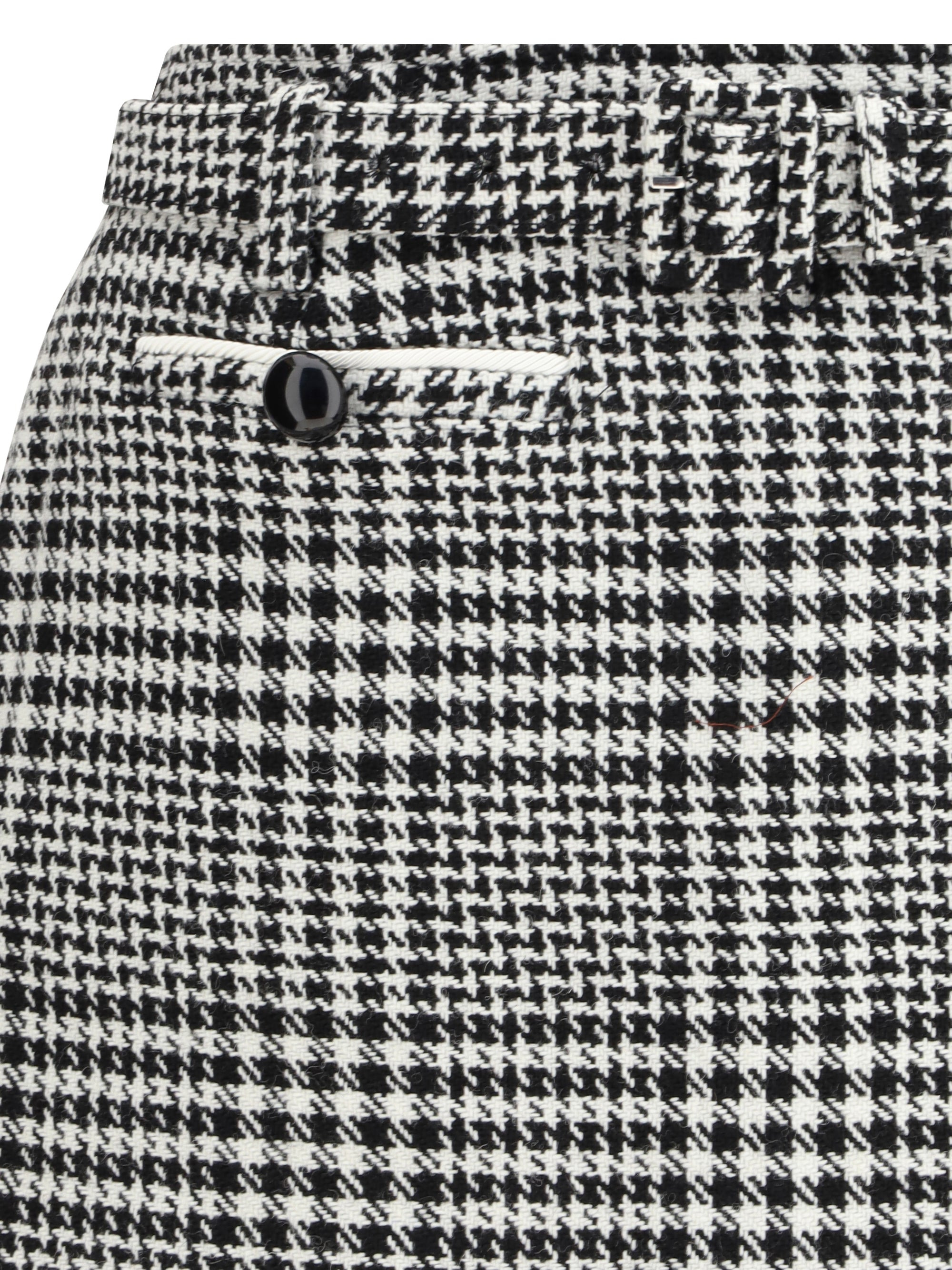 Self-Portrait Women Houndstooth Wool Pants-Skirt - 3