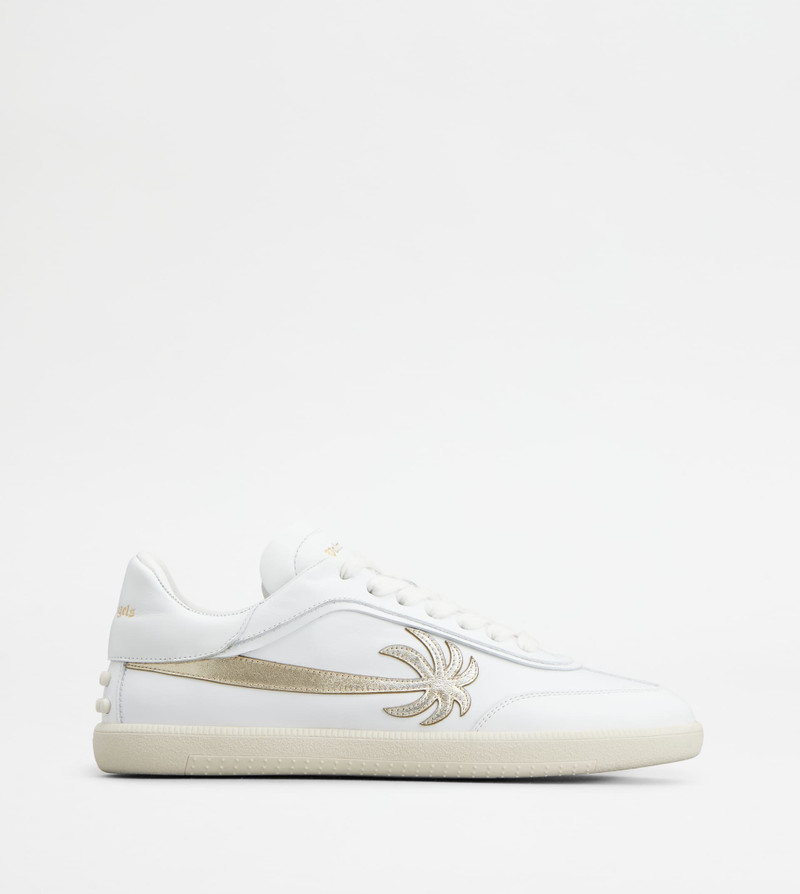 TOD'S TABS SNEAKERS PALM ANGELS IN LEATHER - WHITE, GOLD 1