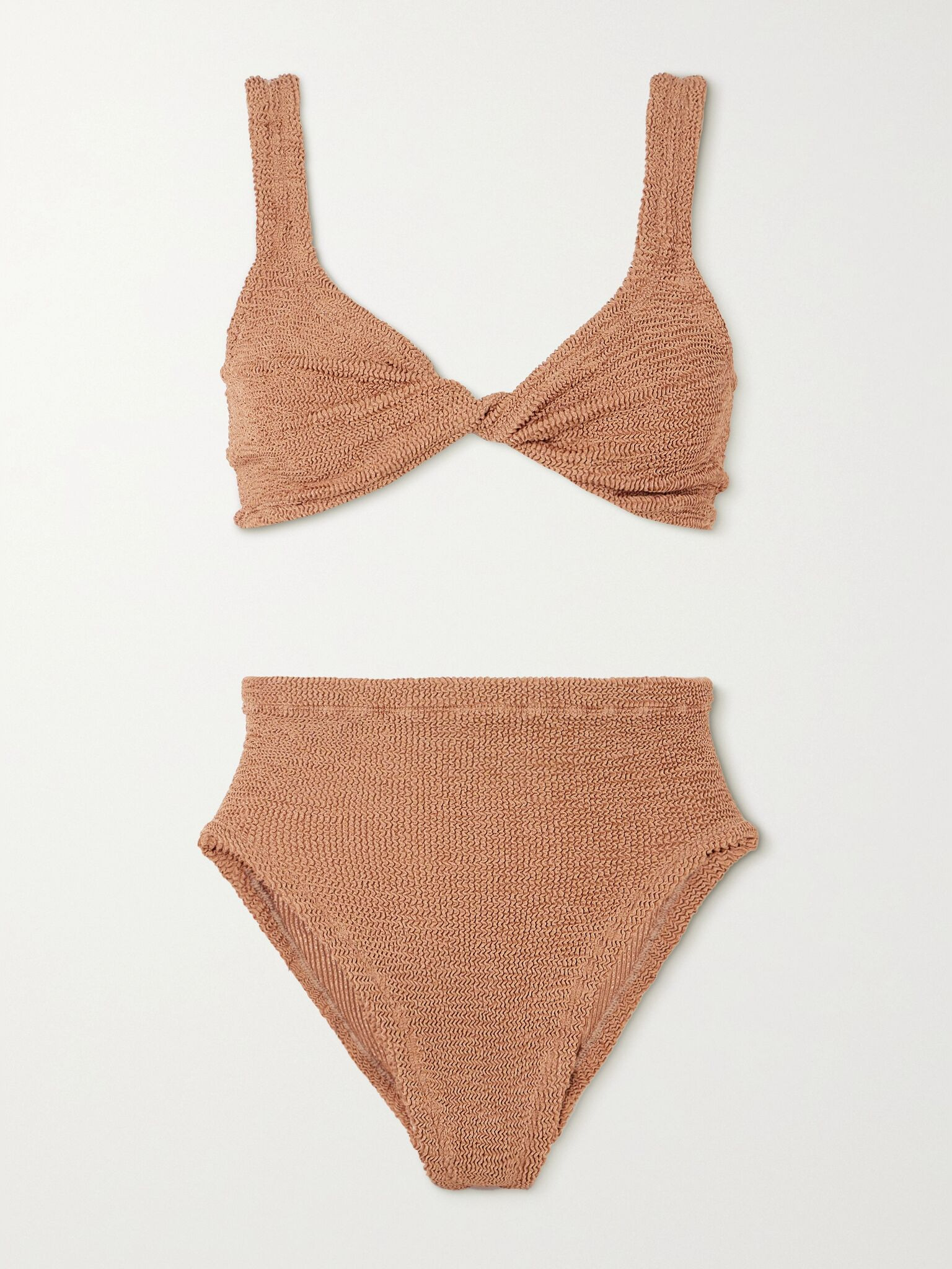 Jamie metallic seersucker bikini Brown - 1