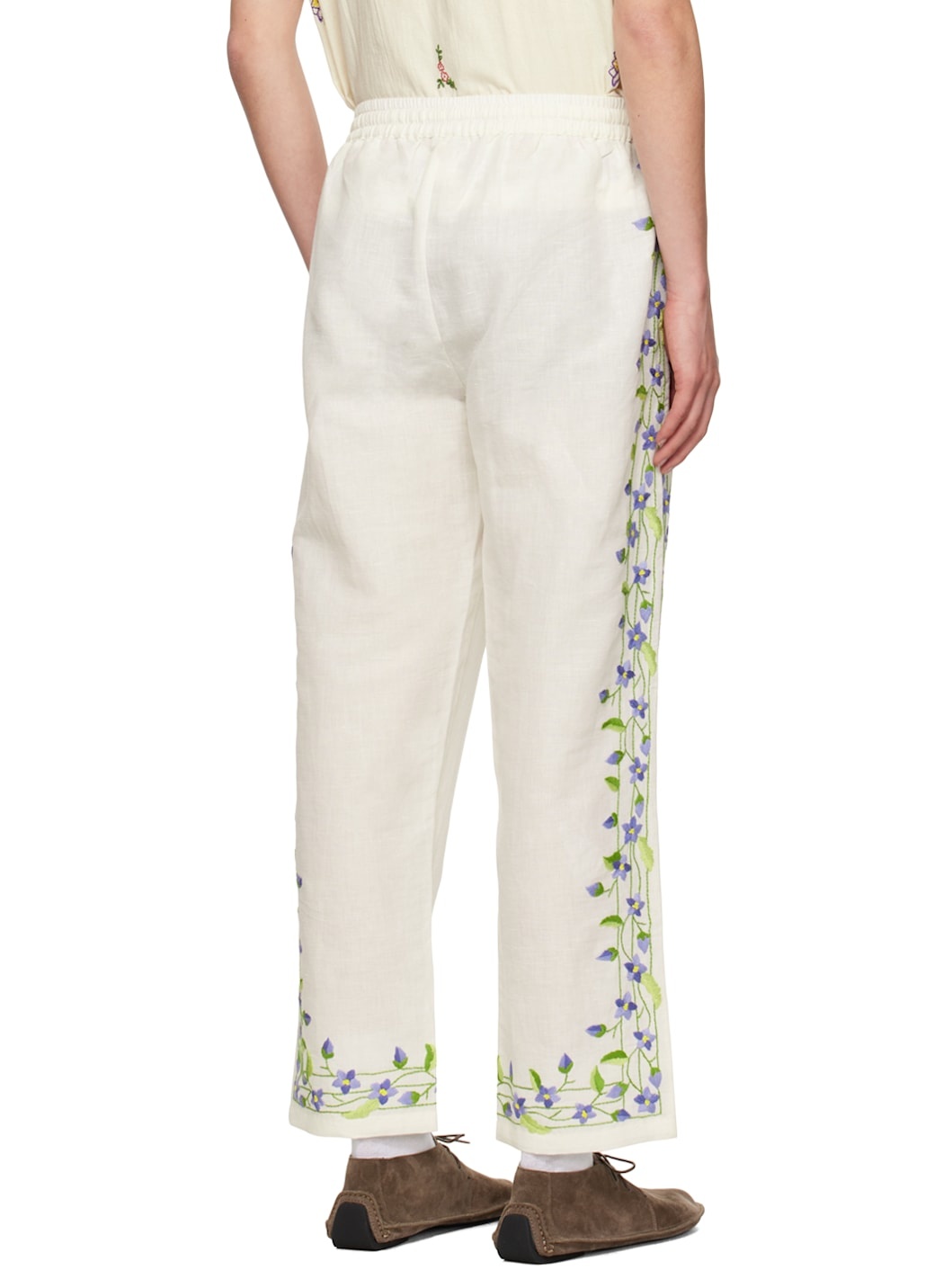 Off-White Embroidered Trousers - 3