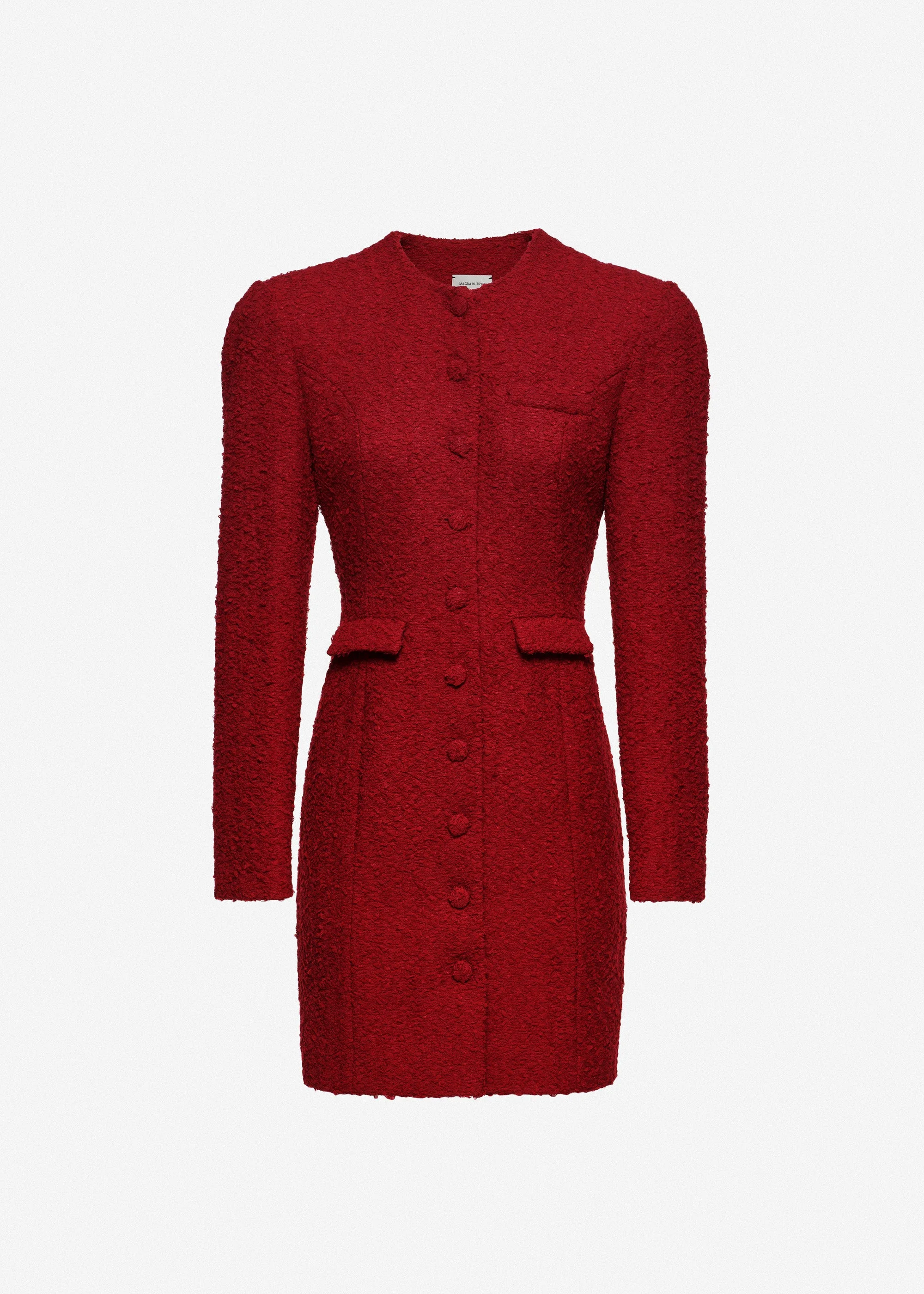 Tailored bouclé dress in red - 1