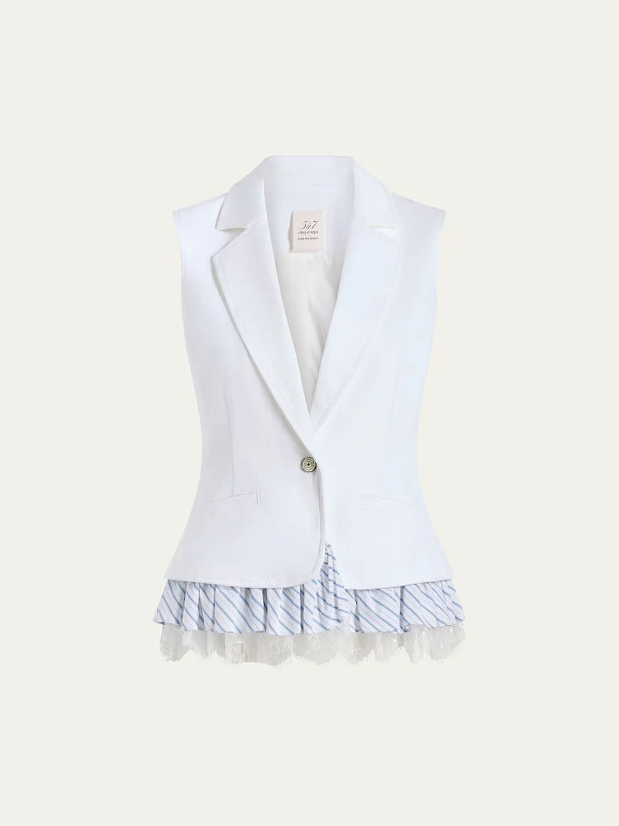 Roxie Le Petit Ruffle Denim Vest - 1