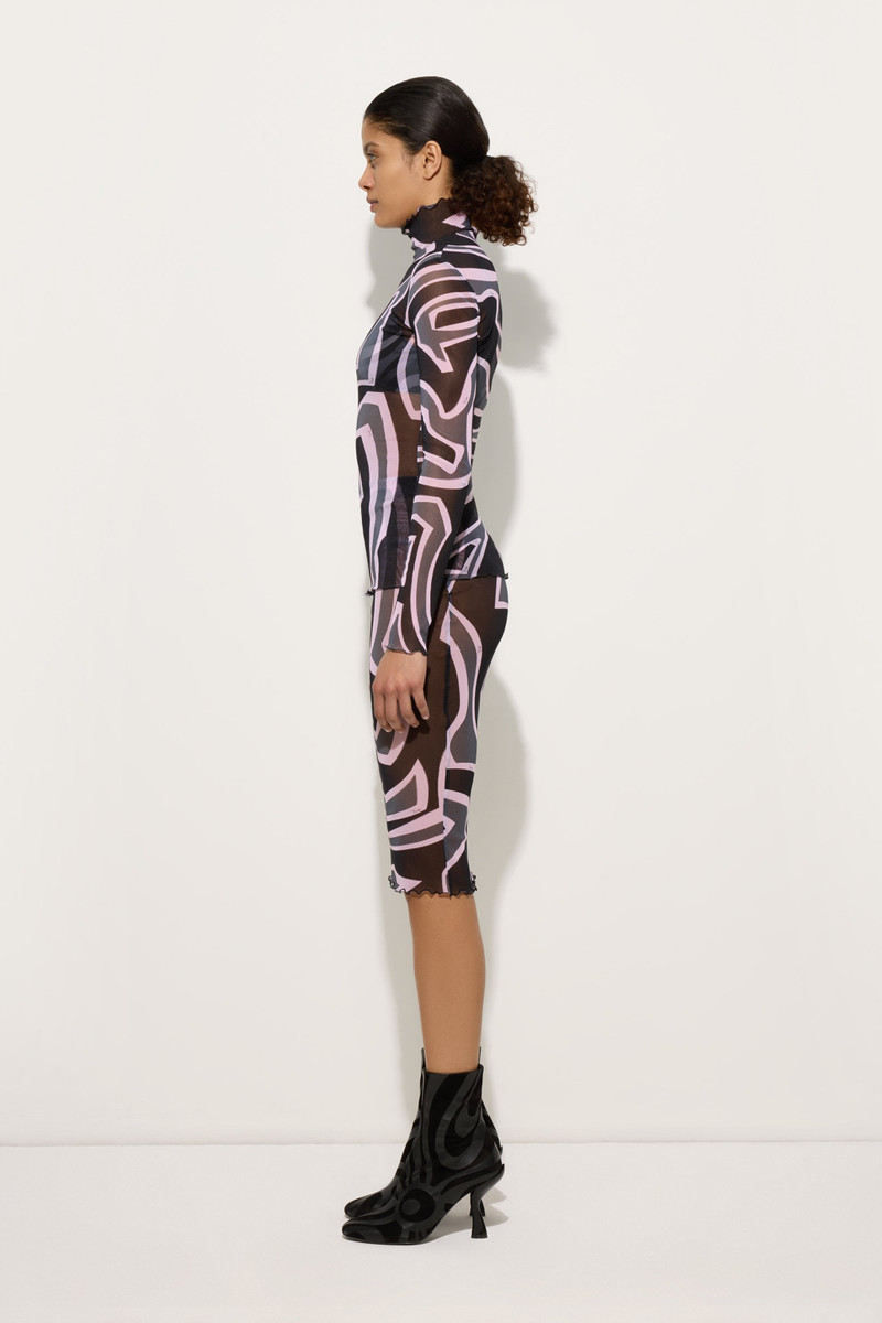 LABIRINTO PRINT MIDI SKIRT IN TULLE 3