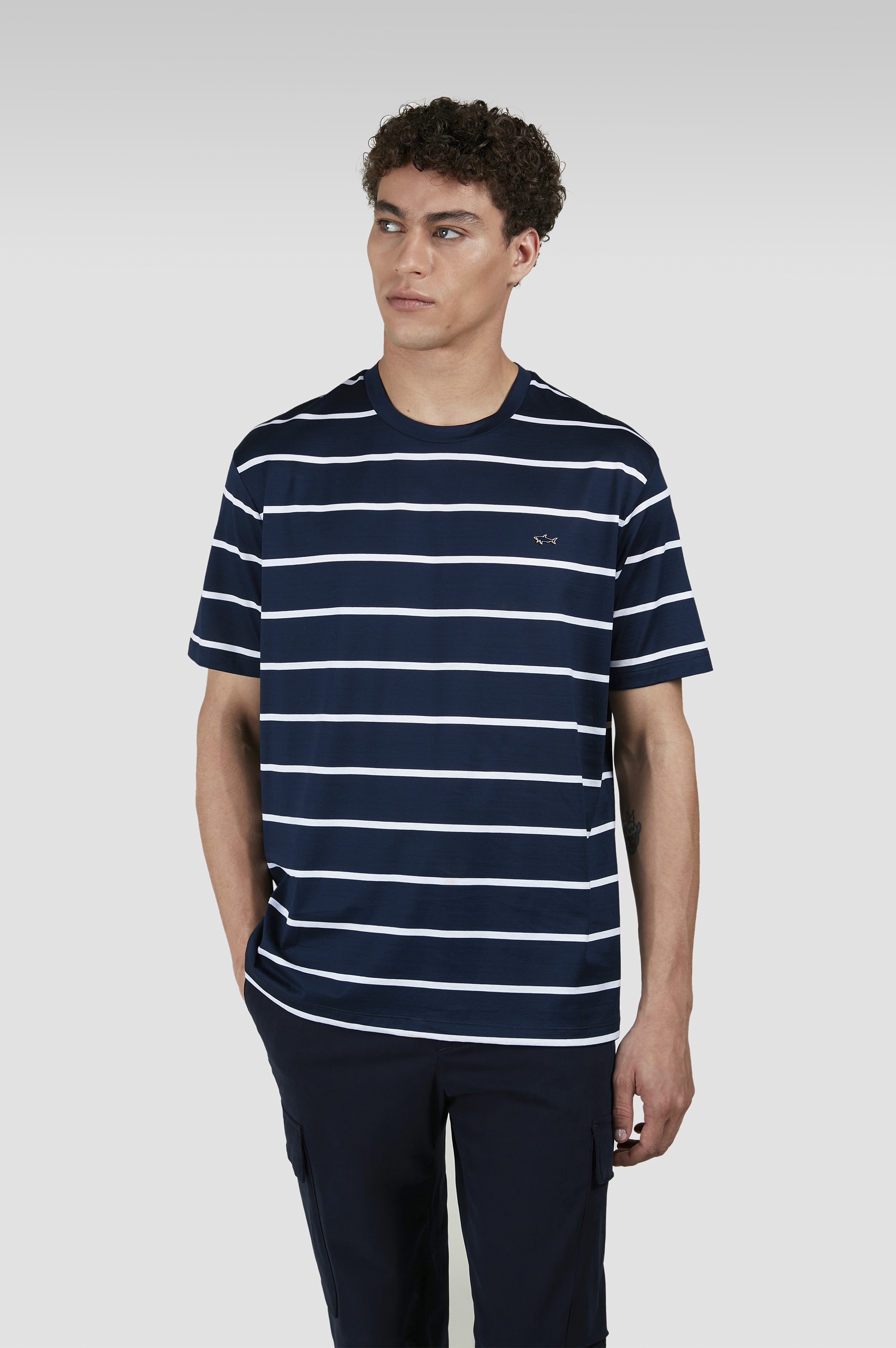 T-SHIRT IN PERLÉ COTTON WITH STRIPED PATTERN - 6