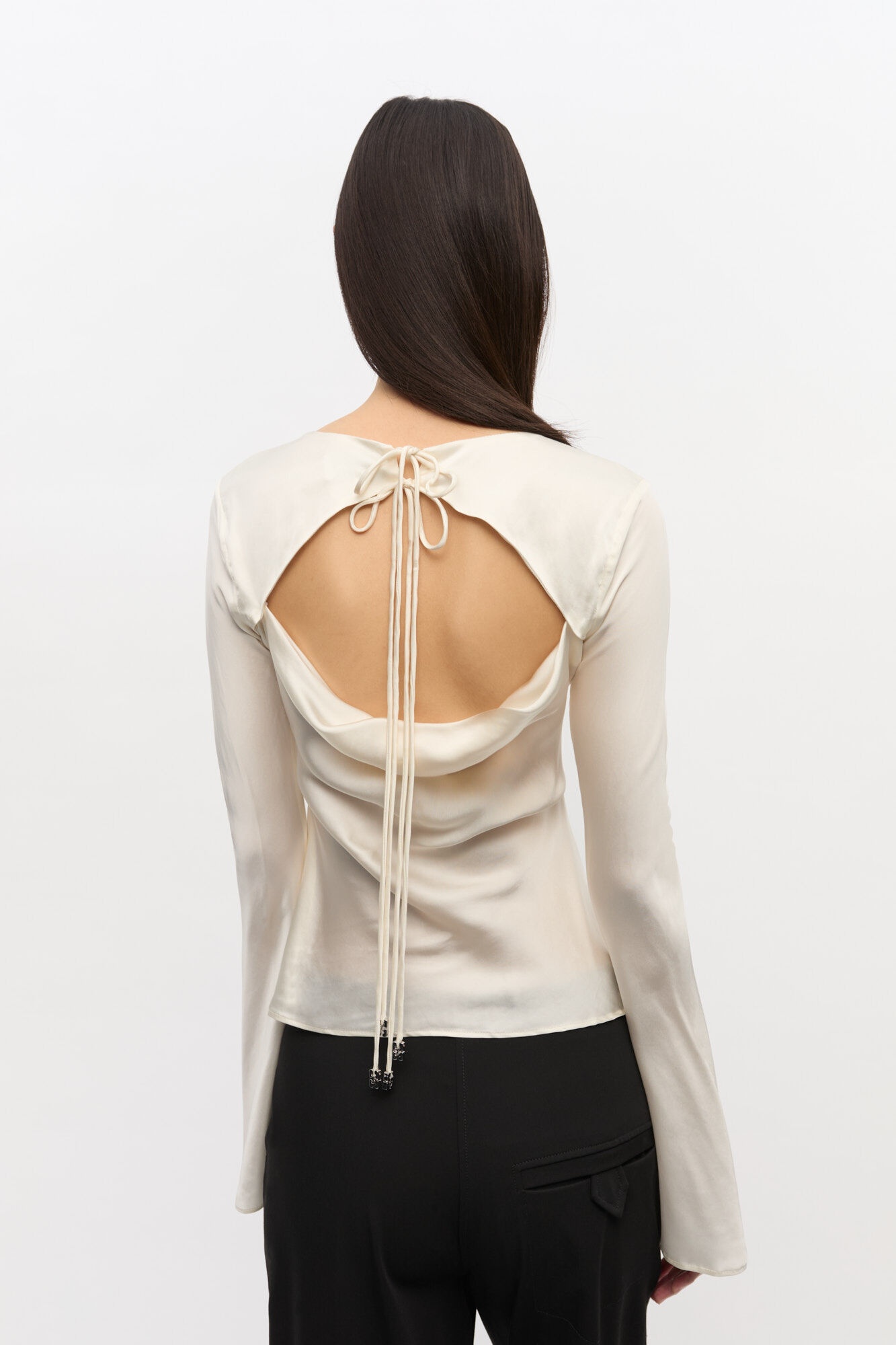 IVORY SATIN BLOUSE - 3