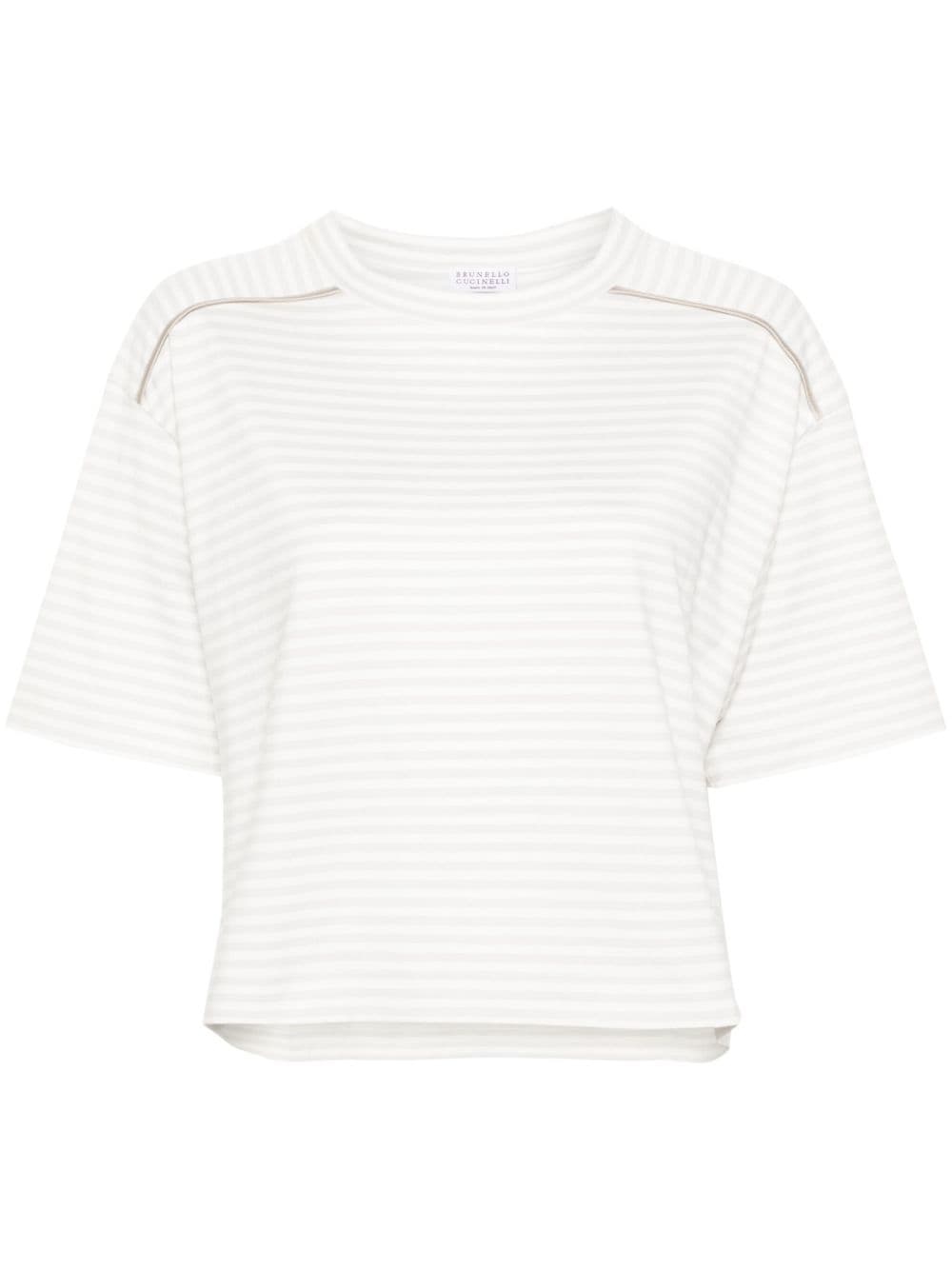 striped cotton T-shirt - 1