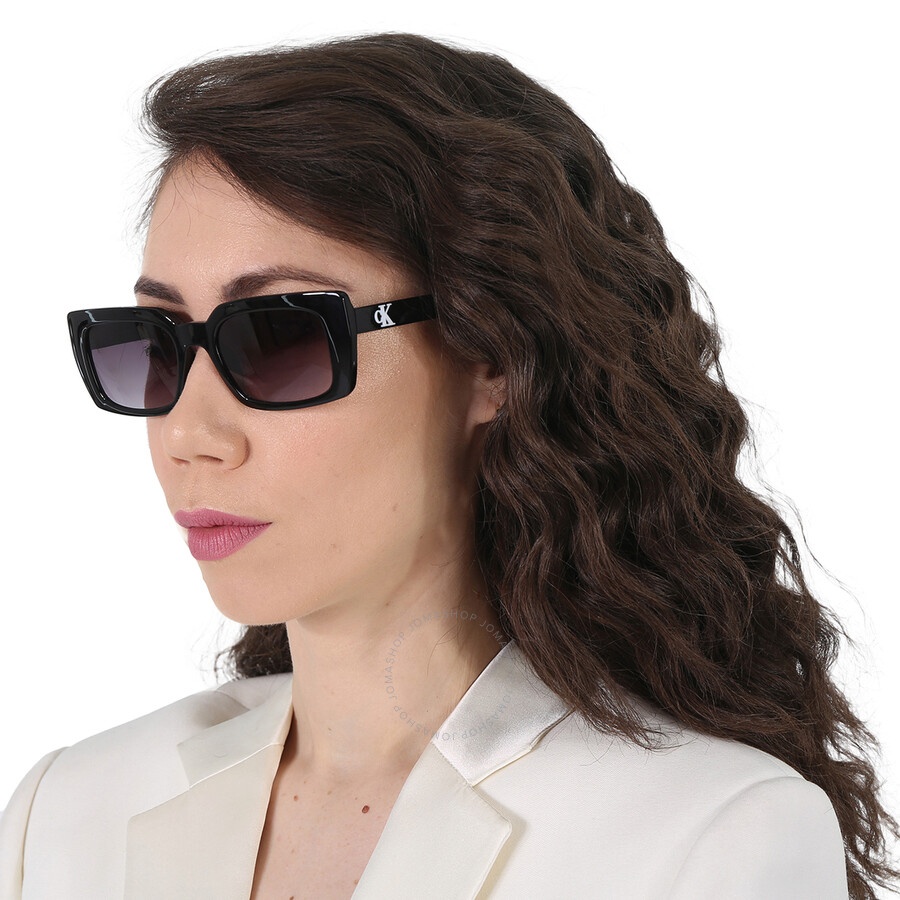 Calvin Klein - Calvin Klein Grey Gradient Rectangular Ladies Sunglasses CKJ22606S 001 53 - 2