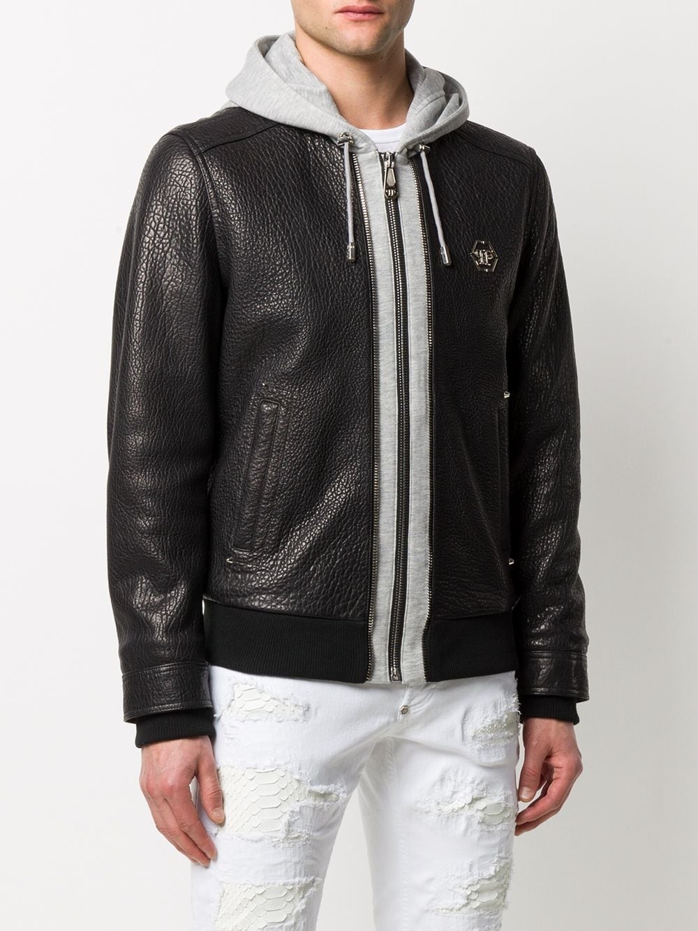 textured bomber jacket - 3