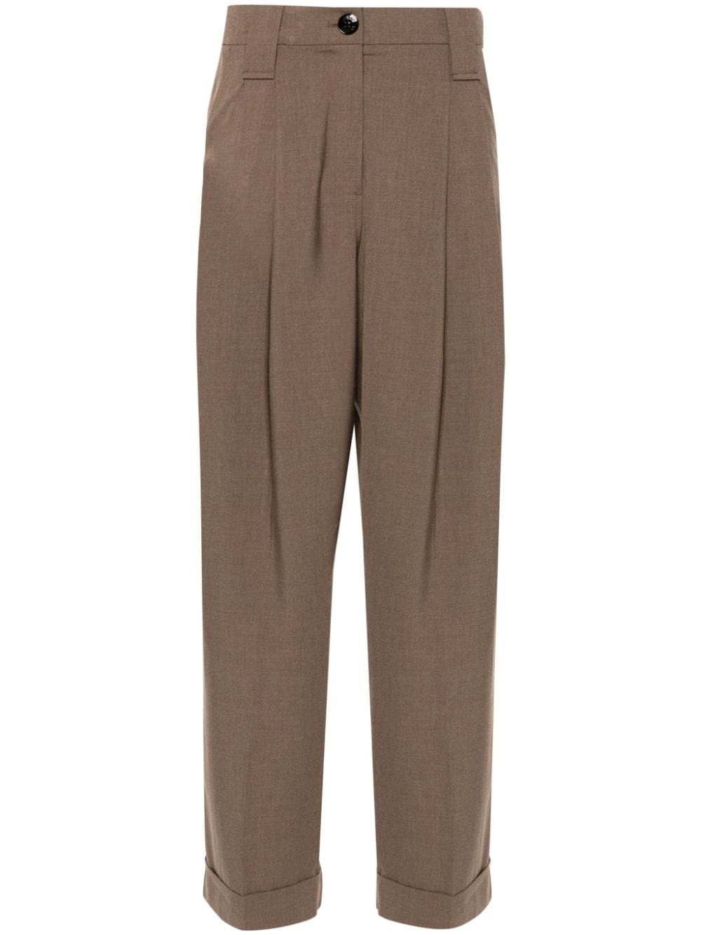 pleated tapered trousers - 1