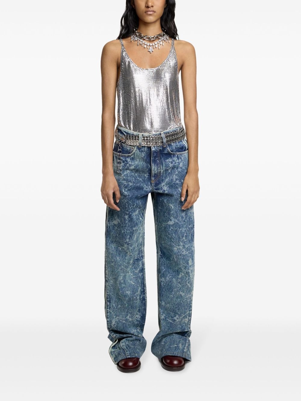 washed wide-leg jeans - 3