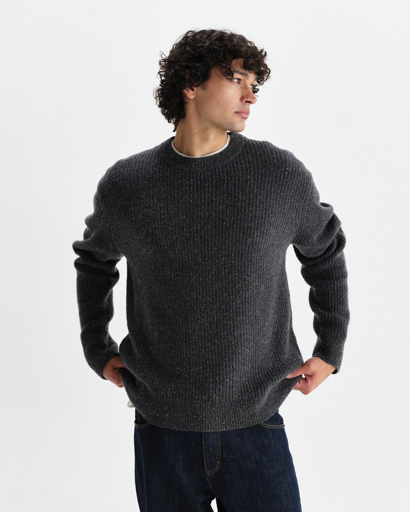 Wax London Wilde - Charcoal Donegal Wool Crewneck outlook