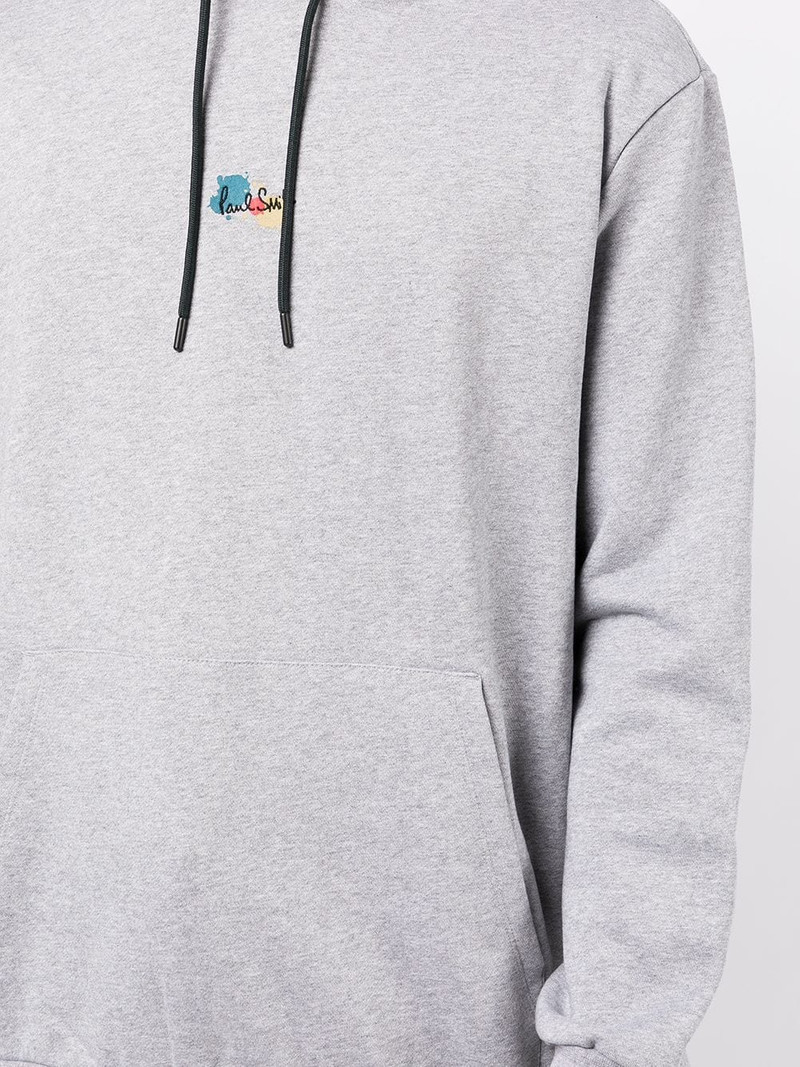 paint-splatter logo-print hoodie 5