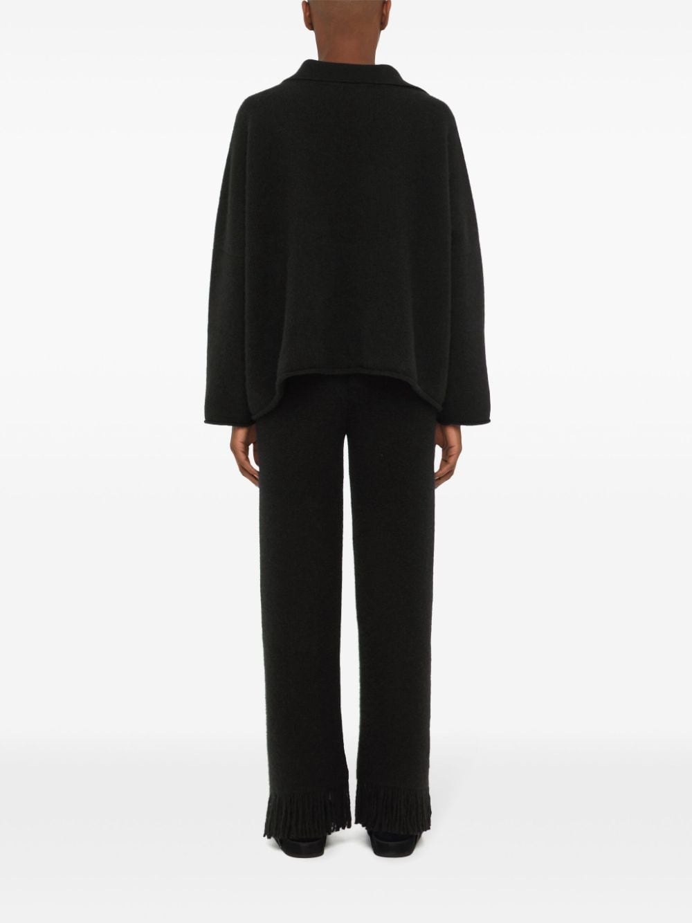 knitted cashmere-blend polo shirt - 5