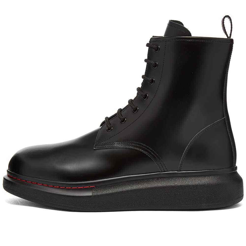 Alexander McQueen Leather Wedge Sole Lace Up Boot - 2