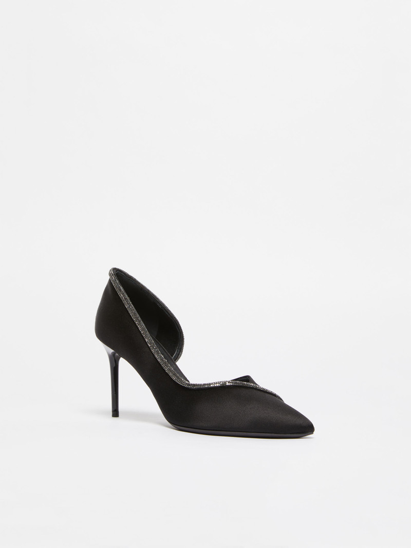 Max Mara PUMPCRYSTAL80 Satin court shoes with crystals outlook