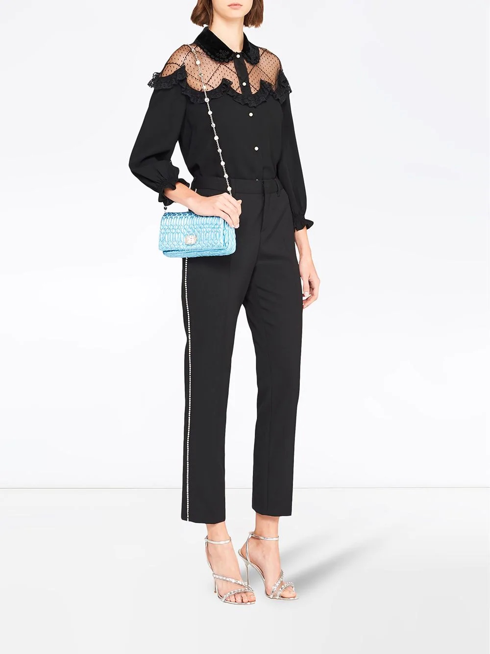 crystal-embellished tailored trousers - 2