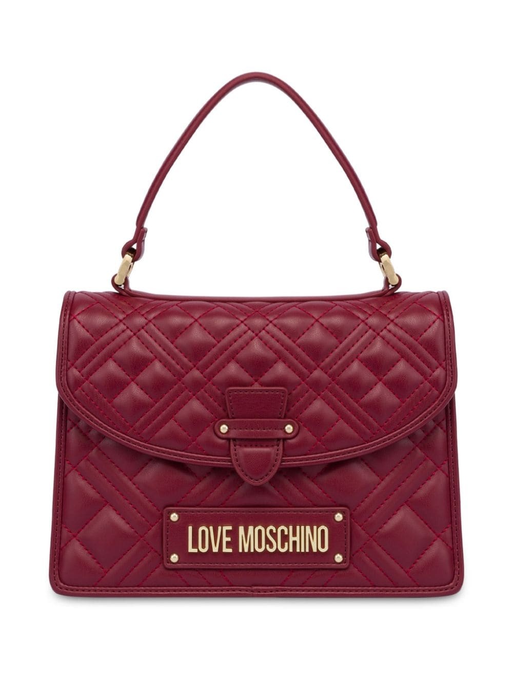 logo-plaque quilted shoulder bag - 1