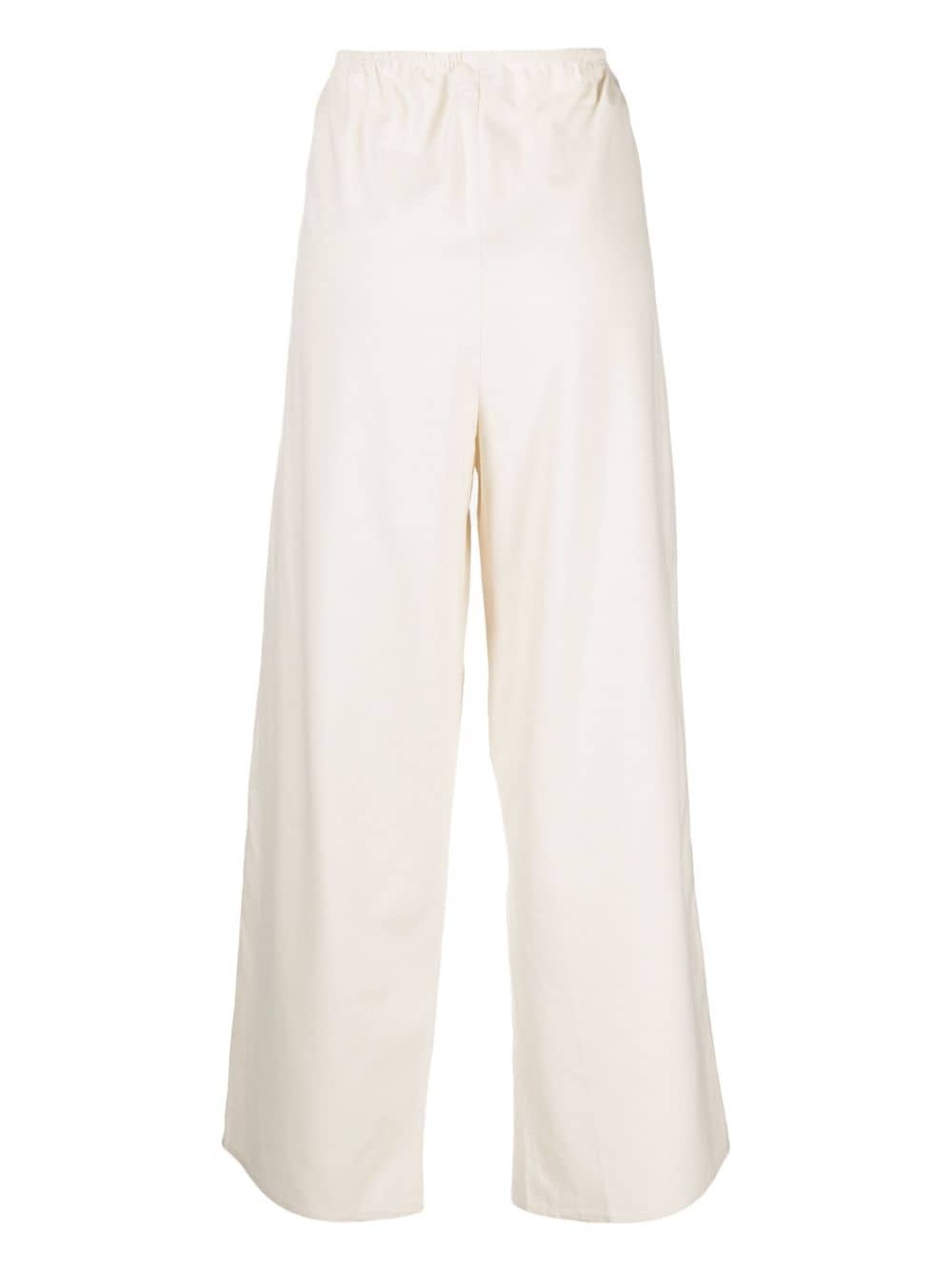 elasticated-waist silk palazzo pants - 2