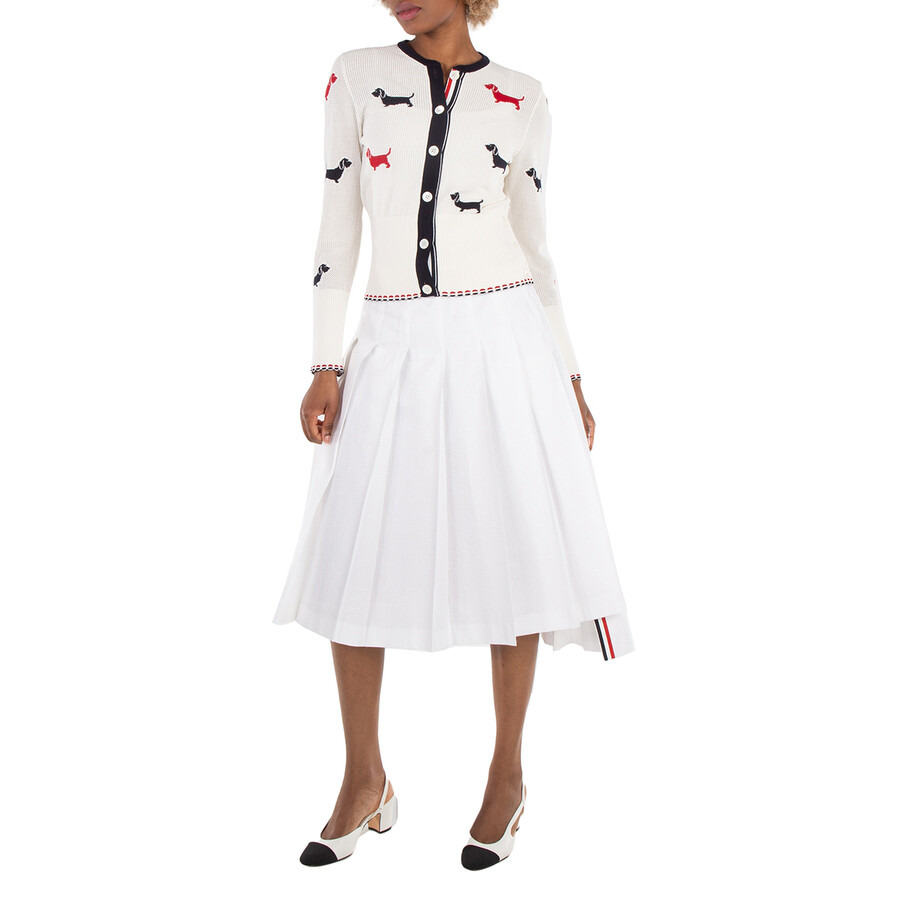 Thom Browne Ladies Cotton Pointelle Hector Cardigan - 6