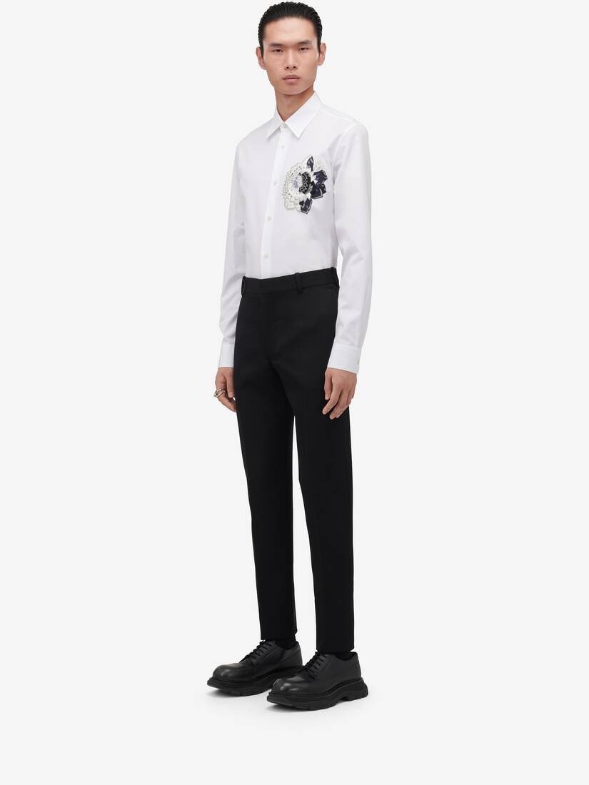 Men's Dutch Flower Casual Shirt in Optic White - 5