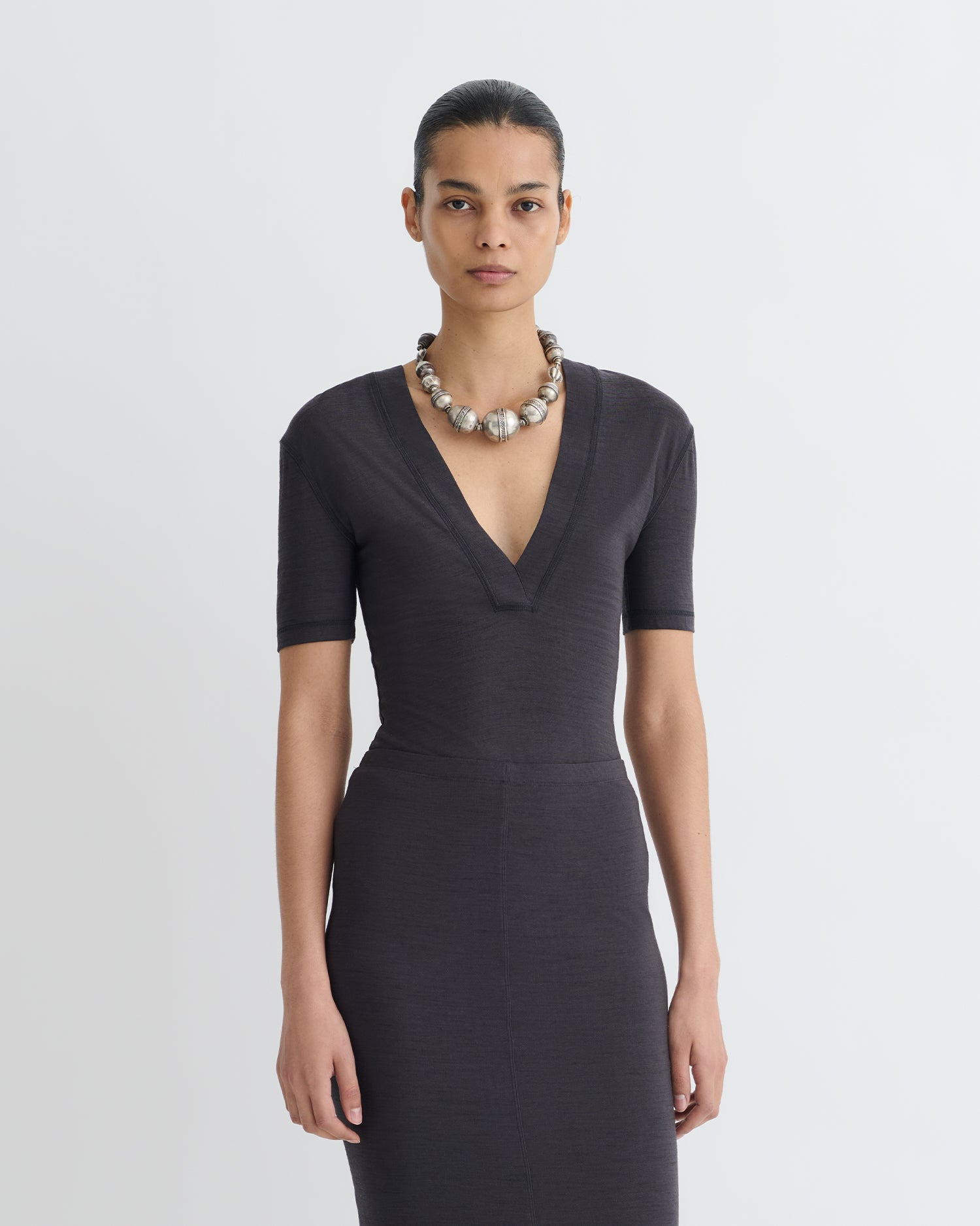 Wool Jersey Henley Top - 2