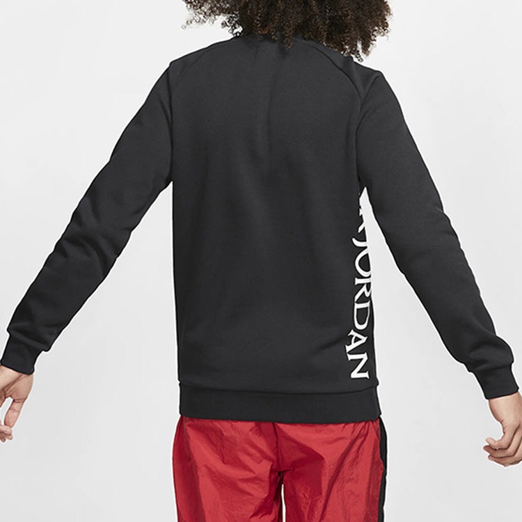 Men's Jordan Air Flying Man Printing Knit Round Neck Pullover Black BV6007-010 - 4