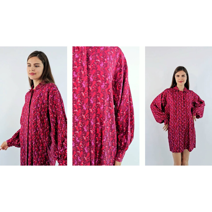 Max Mara Ozio Printed Silk Shirt Dress - 5