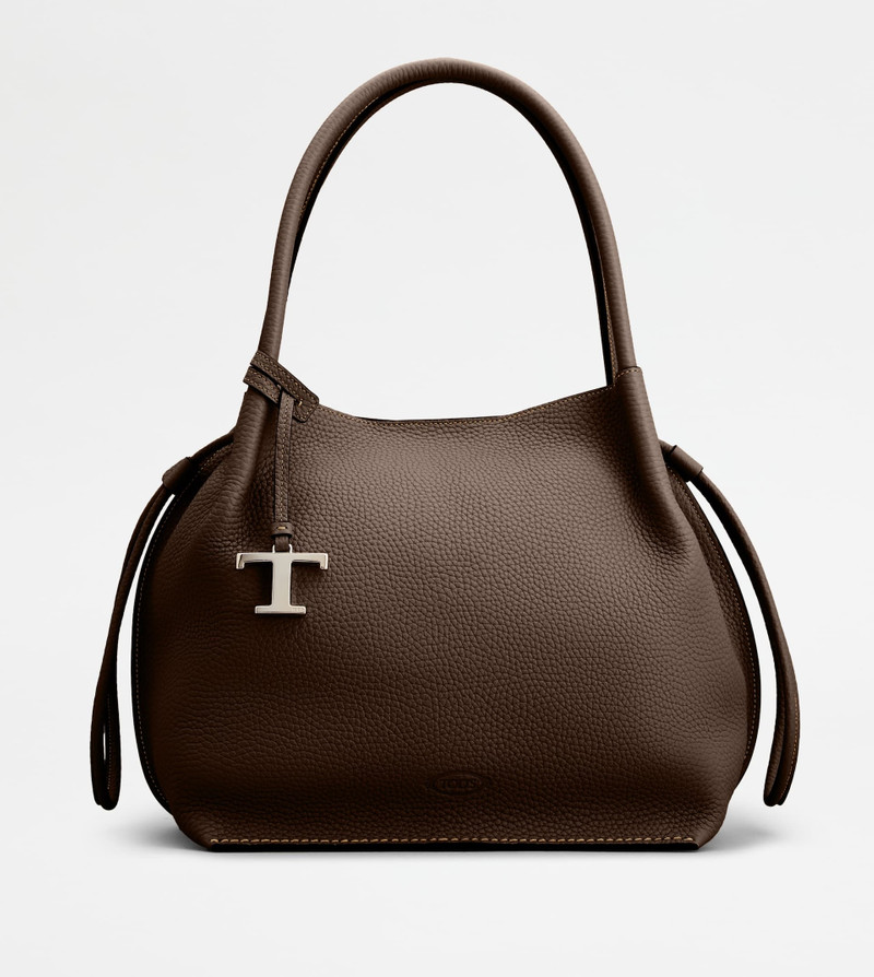 BUCKET BAG IN LEATHER MEDIUM - BROWN 1