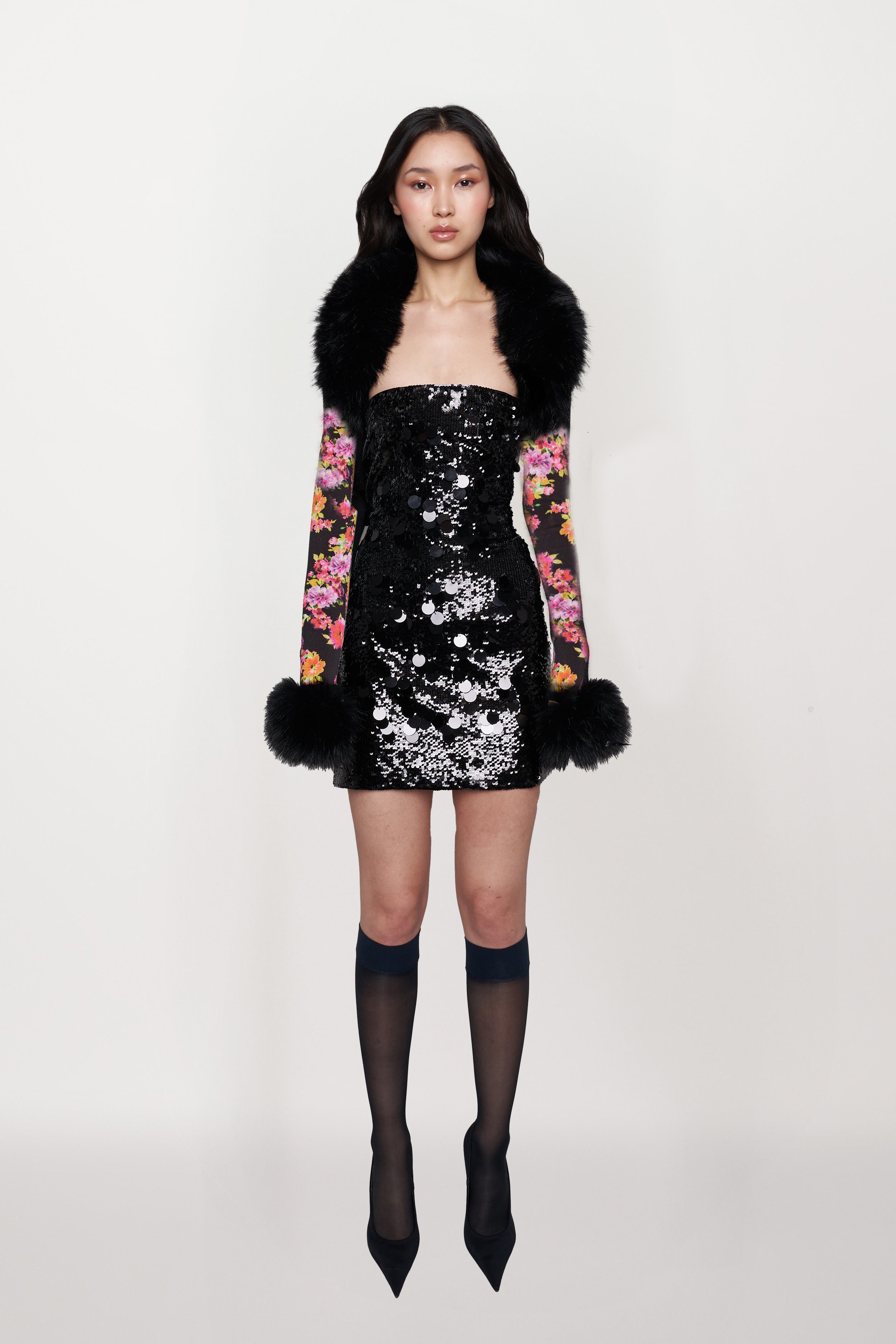 FAUX FUR KNIT BOLERO - 2