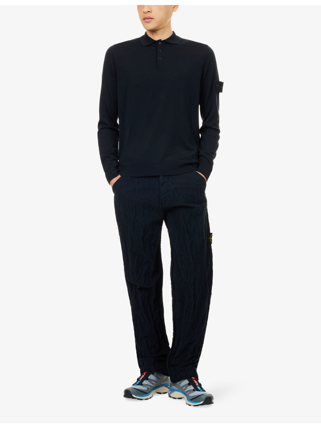 Light Wool Ghost Long-Sleeve Wool Polo Shirt - 2