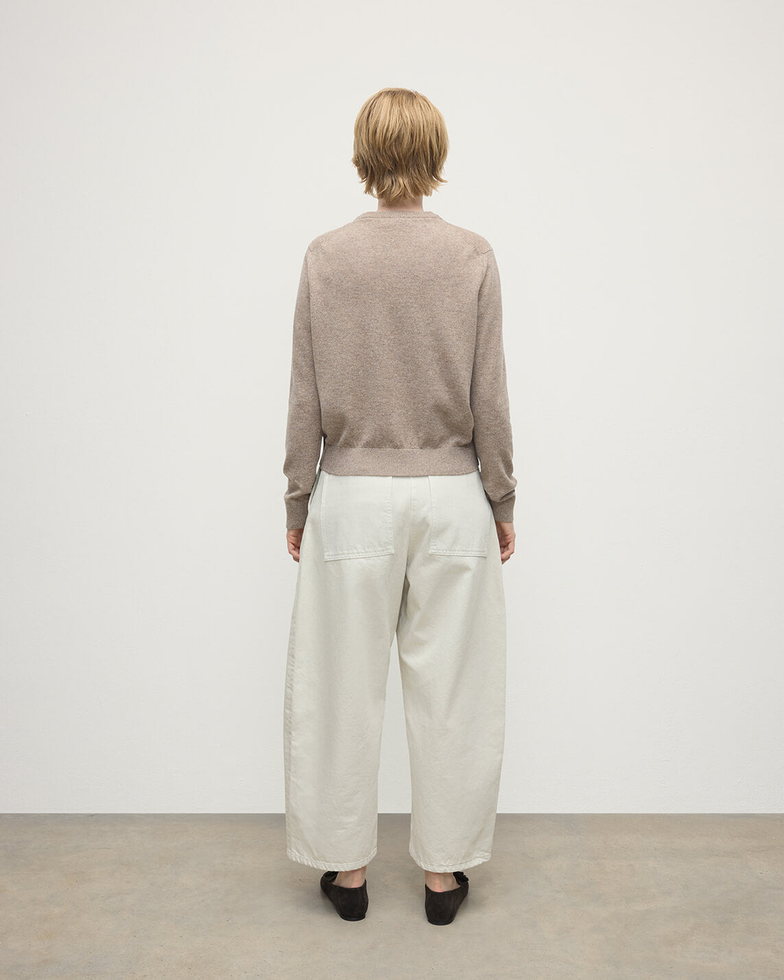 Classic Cashmere Brown Round Neck Jumper - 4