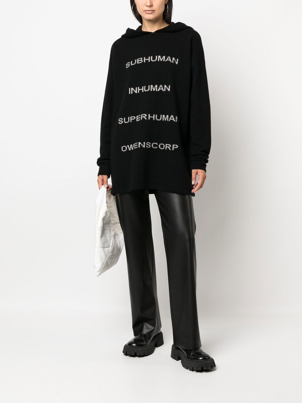 intarsia-knit pullover hoodie - 2