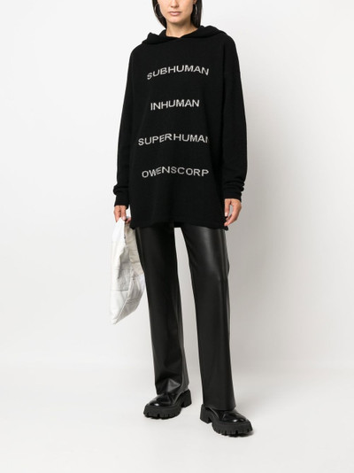 Rick Owens intarsia-knit pullover hoodie outlook