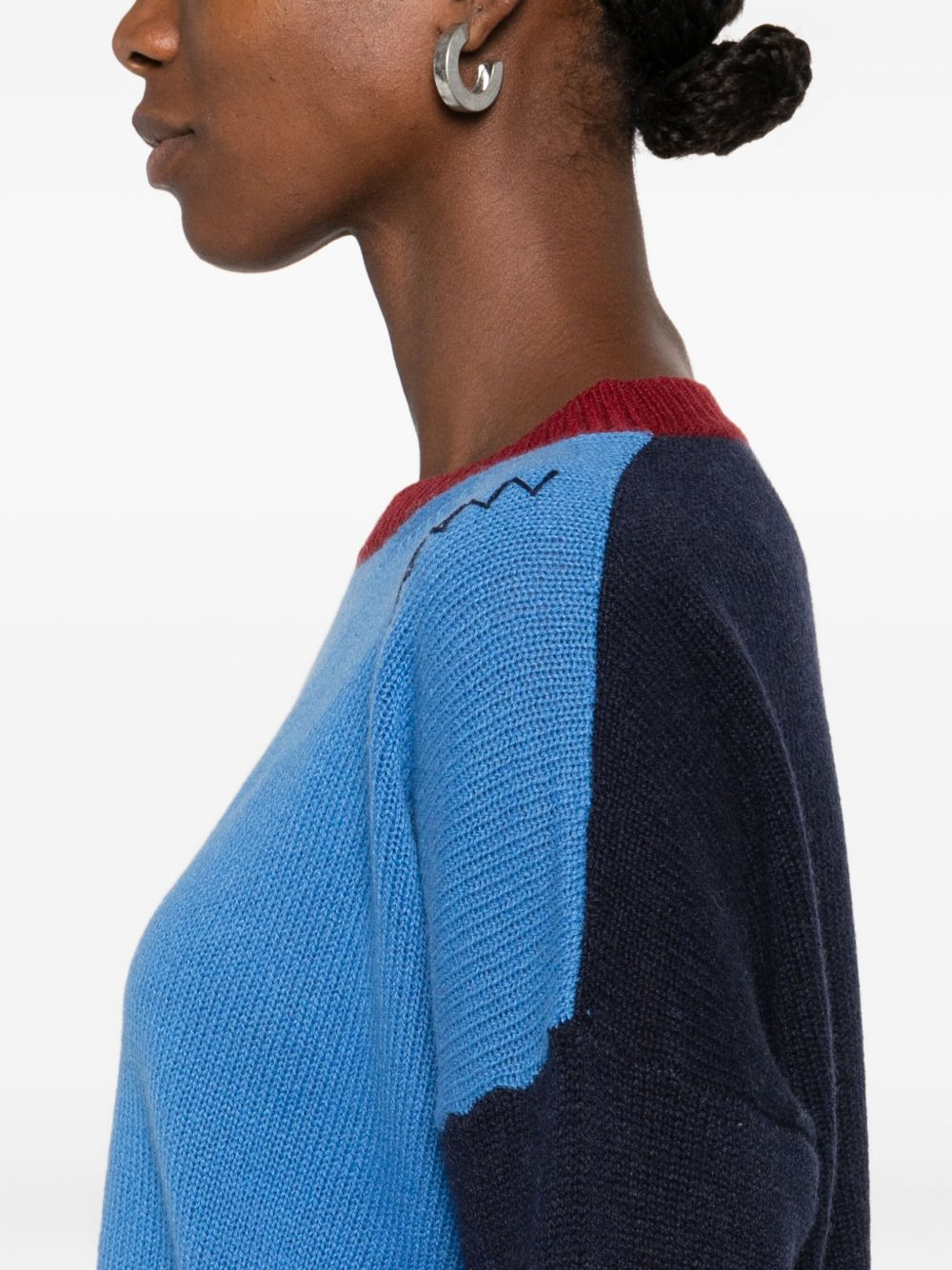 colour-block cashmere sweater - 5