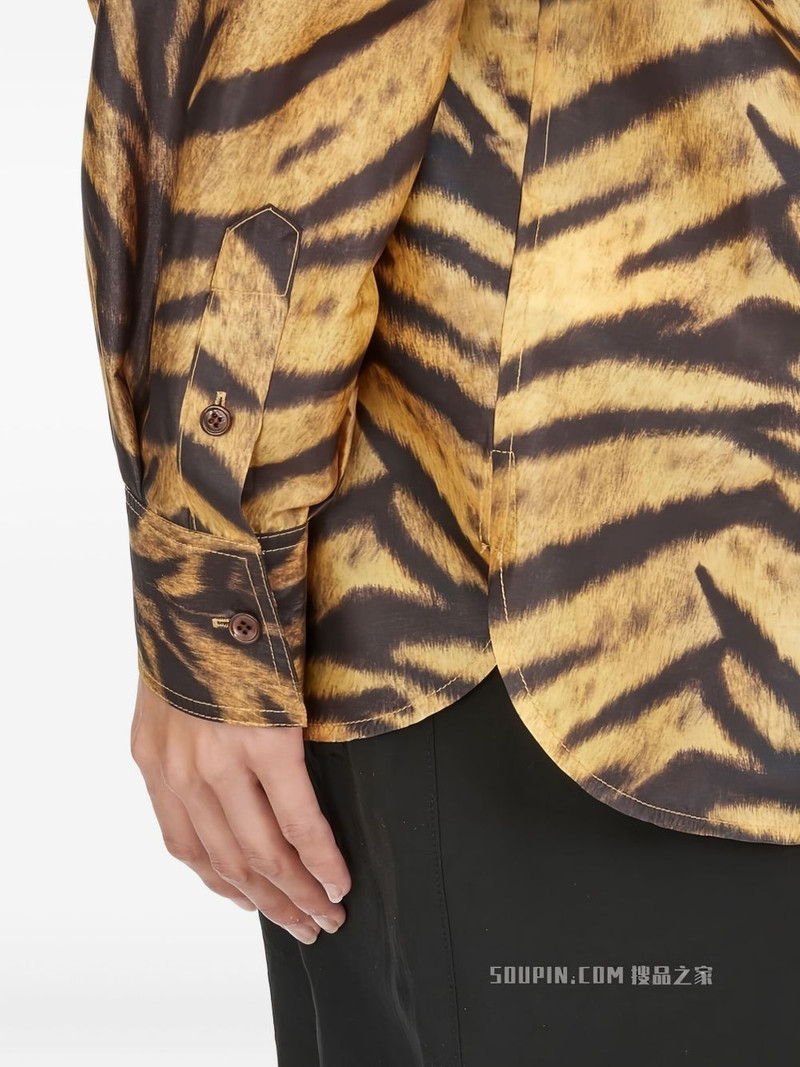 tiger-print long-sleeved shirt 5