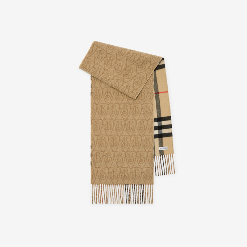 Reversible B Shield Cashmere Scarf 1