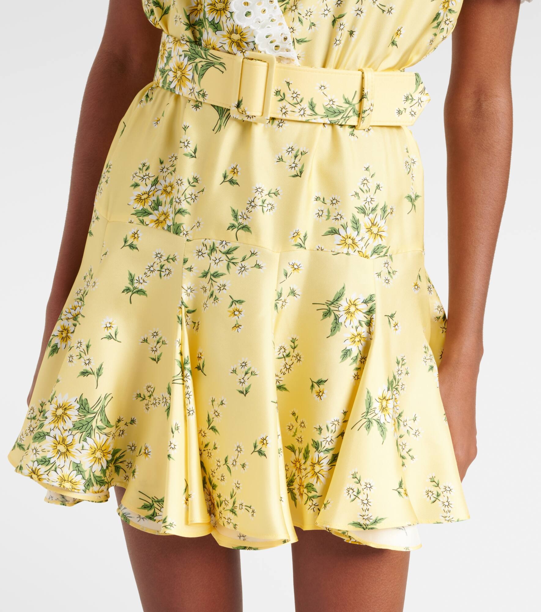 Satin and broderie anglaise minidress - 5
