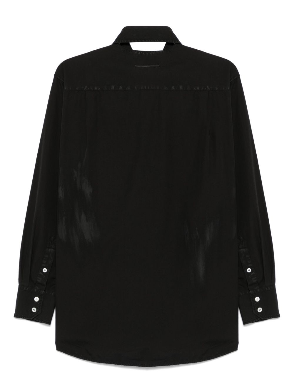 cut-out-collar shirt - 2