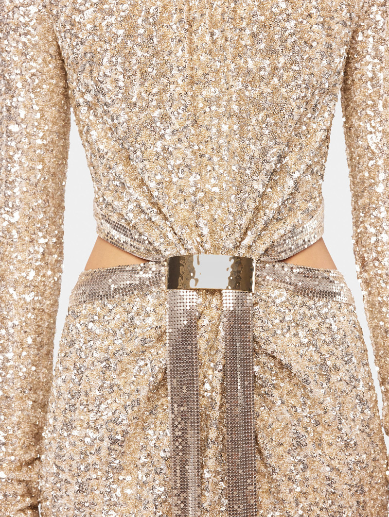 LONG MESH AND SEQUIN DRESS 5