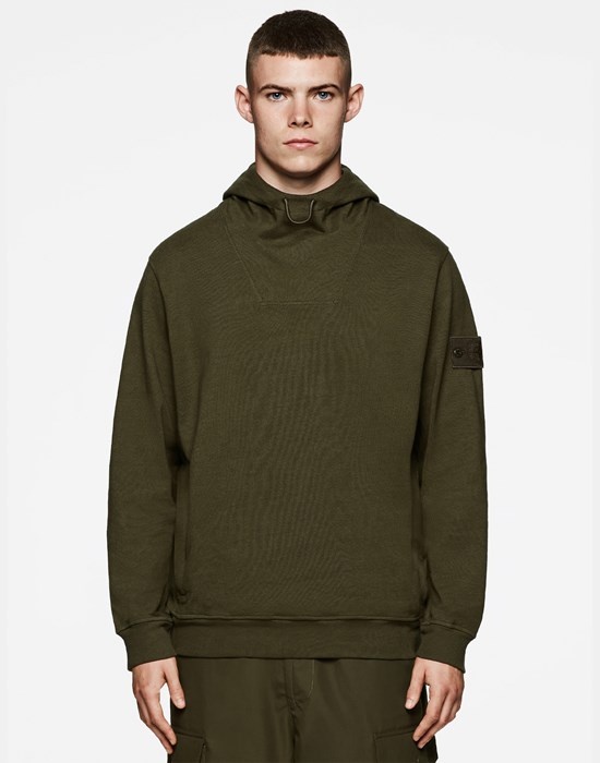 Stone Island 612F3 STONE ISLAND GHOST PIECE ORGANIC COTTON MILITARY GREEN REVERSIBLE