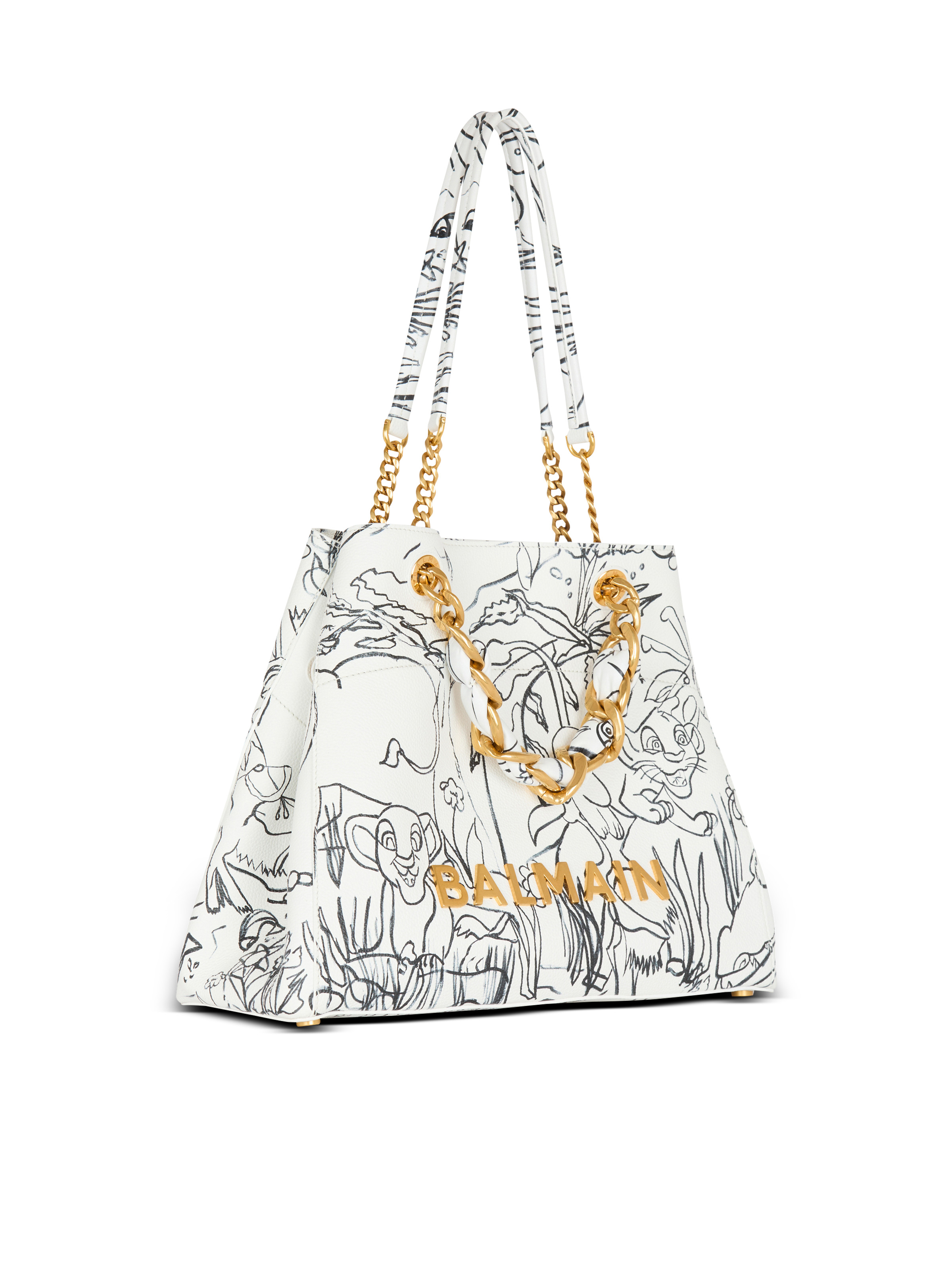 Disney x Balmain: The Lion King - 1945 Soft tote bag in Enfant Précoce print - 3